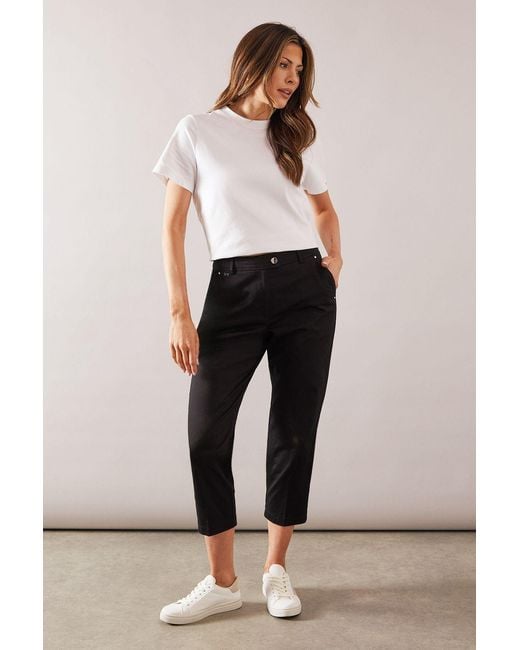 Wallis Black Stretch Crop Trousers