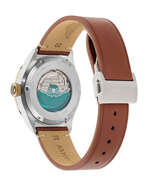 Aston Martin Brown Timeless Ts1 Watch Mtts1S604 Leather for men