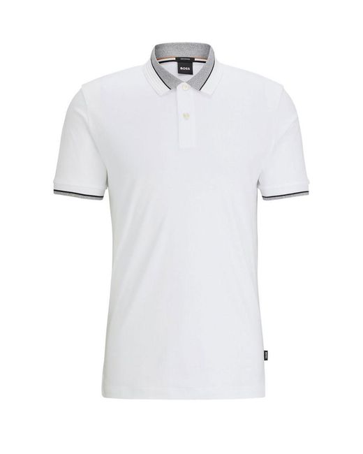 Boss White Hugo Boss Parley 200 Polo Shirt for men