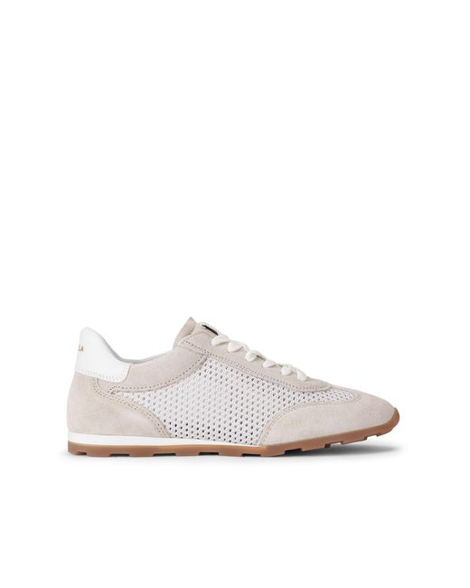 Carvela Kurt Geiger White Suede Fabric Cortona Trainer Sneakers