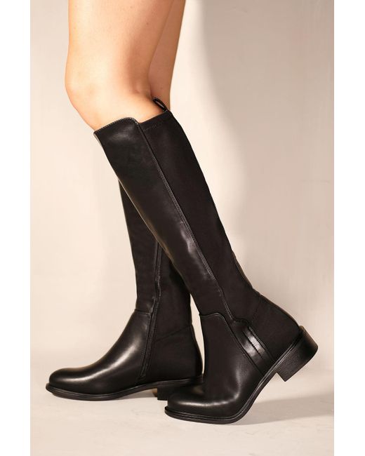 Where's That From Black 'Parker' Knee High Boots With Side Zip