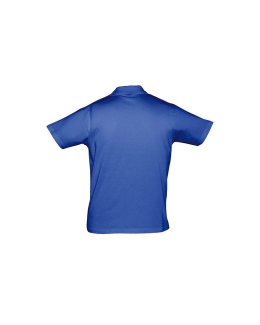 Sol's Blue Prescott Jersey Short Sleeve Polo Shirt (Royal) Cotton for men