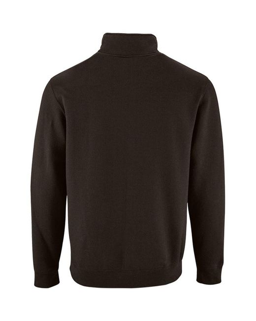 Sol's Black Stan Contrast Zip Neck Sweatshirt for men