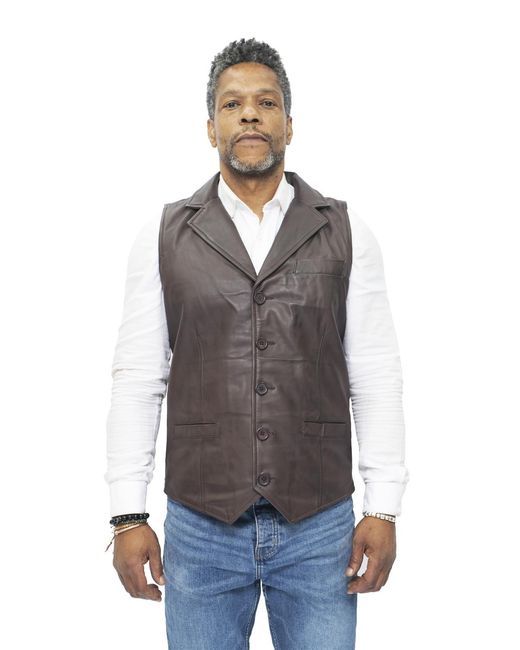 Infinity Leather Blue Smart Classic Waistcoat-Bristol for men