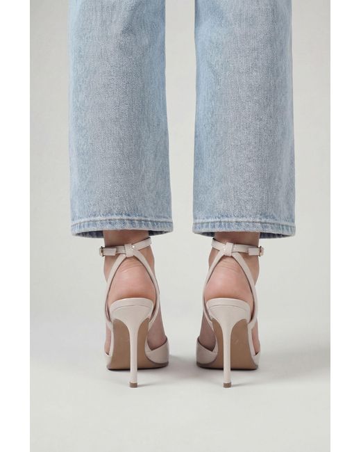 MissPap Gray Faux Leather Stiletto Heel Sandals