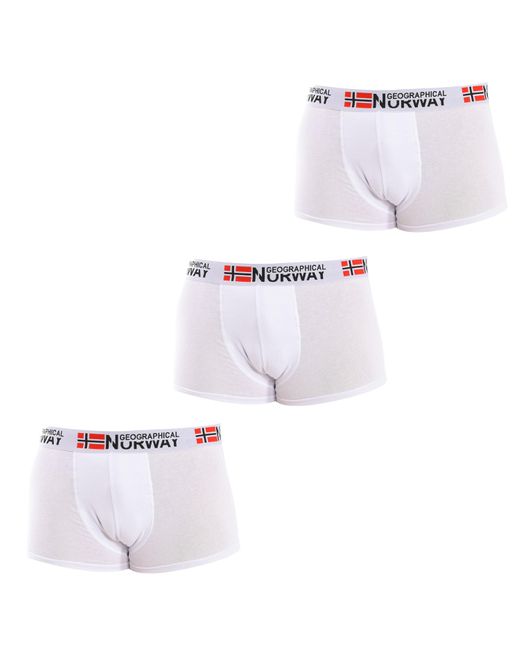 GEOGRAPHICAL NORWAY White Pack-3 Boxers for men