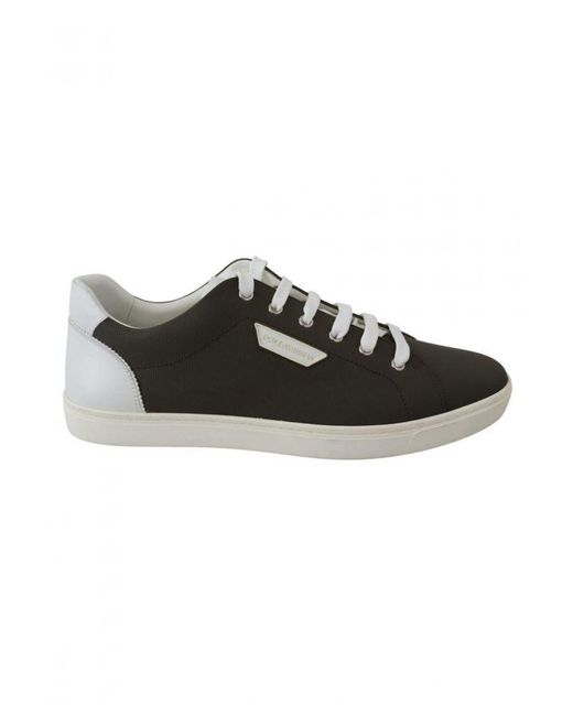 Dolce & Gabbana Black Leather Low Top Sneakers Shoes for men