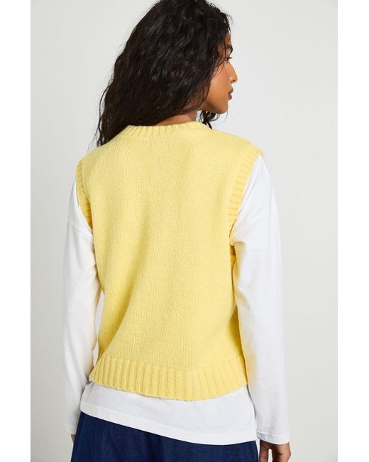 Boohoo Yellow Soft Knit Crew Neck Vest