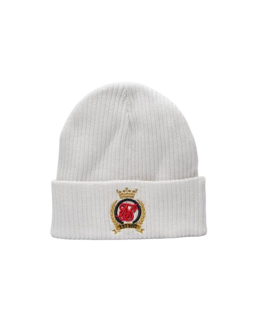 Siksilk Gray Crest Cotton Knitted Beanie