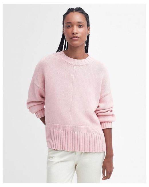 Barbour Pink Clifton Knitted Jumper