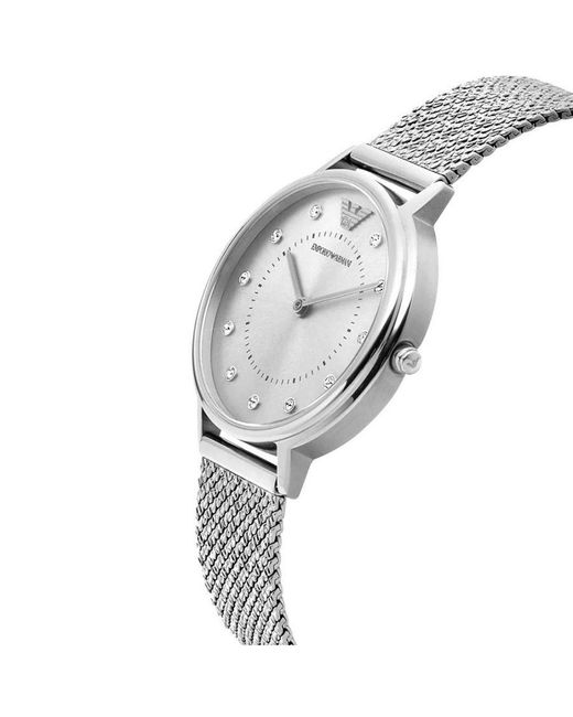 Emporio Armani Kappa Dames Horloge Zilverkleurig Ar11128 in het Metallic voor heren