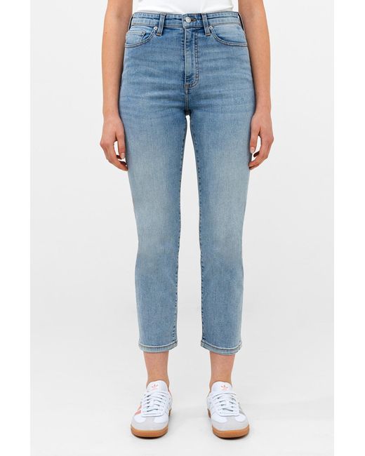 French Connection Blue Mid Cotton Stretch Cigarette Style Ankle Grazer Denim Jean