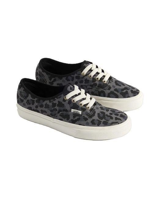 Vans Black Authentic Canvas Leopard/Pewter Trainers