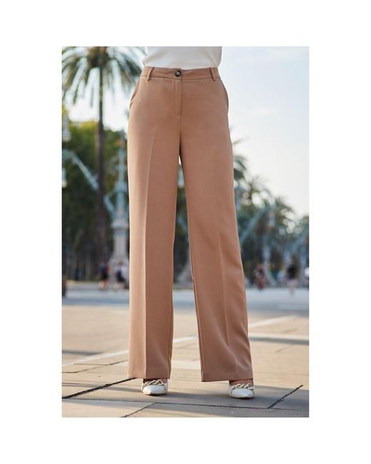 Sosandar Brown Camel Wide Leg Trousers