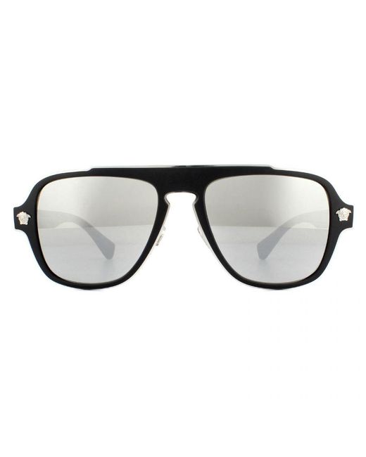 Versace Brown Sunglasses Ve2199 10006G Matte Dark Mirror for men