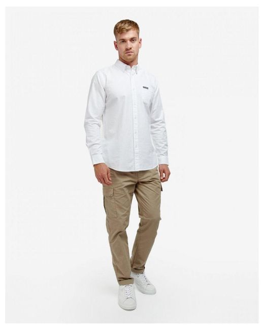 Barbour White Kinetic Long Sleeve Tailored Shirt for men