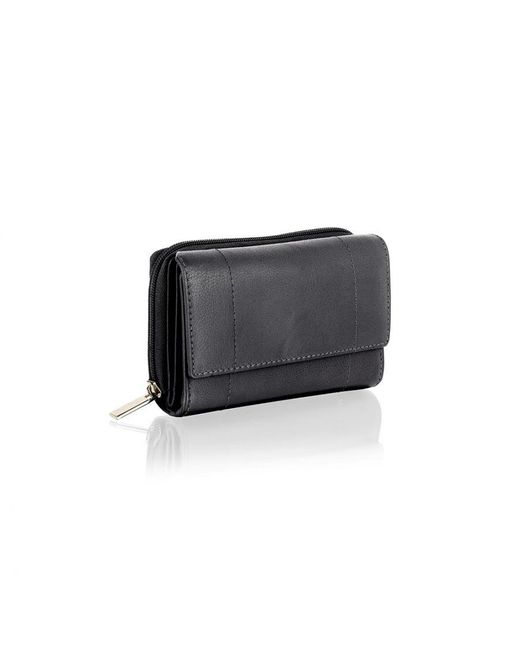 Woodland Leathers Black Genuine Sturdy Leather Purse Card Holder Wallet By