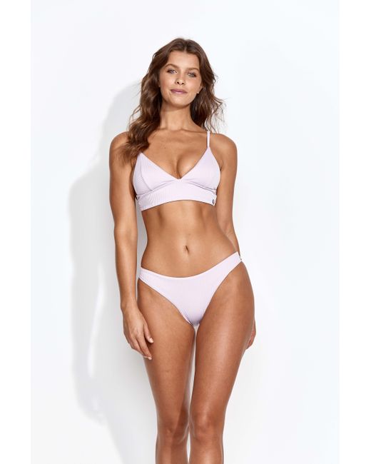 Panos Emporio White Thyme Iris Ribbed Bikini Bottom