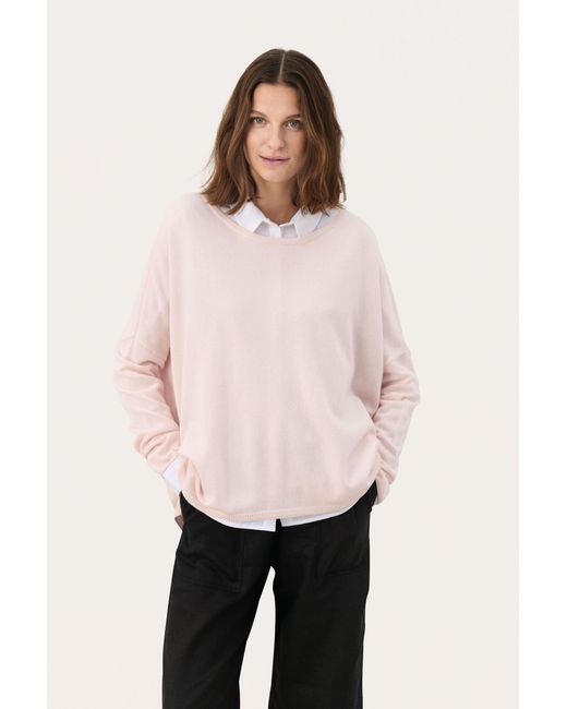 Part Two Pullover Loose Fit Rose in het Pink
