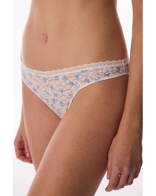 Penti Brown Floral Lace Brazilian Panties