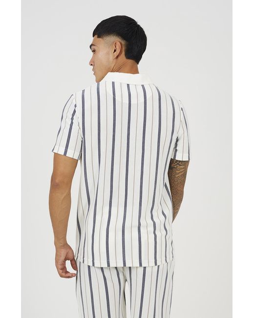 Brave Soul White Polo Shirt With Quarter Zip for men