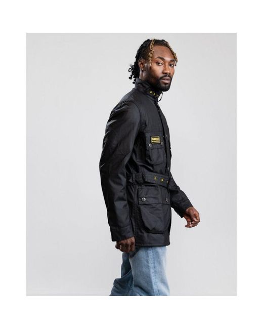 Barbour Gray Slim International Wax Jacket for men