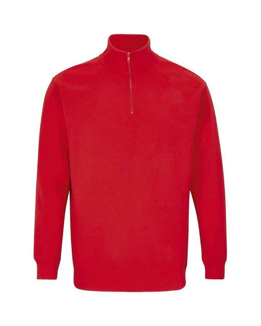 Sol's Red Adult Conrad Quarter Zip Sweatshirt (Bright)