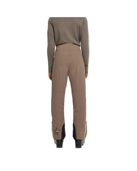 Boss Brown Solid Patterned Straight Salopette for men