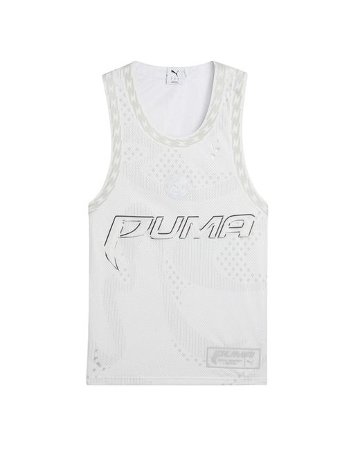 PUMA White Ladies Mesh Performance Basketball Jersey