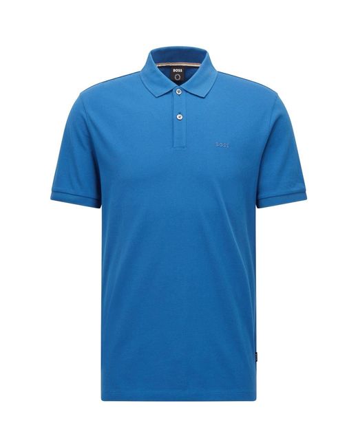 Boss Blue Hbb Pallas Polo Iconic Logo Embroidered Shirt for men