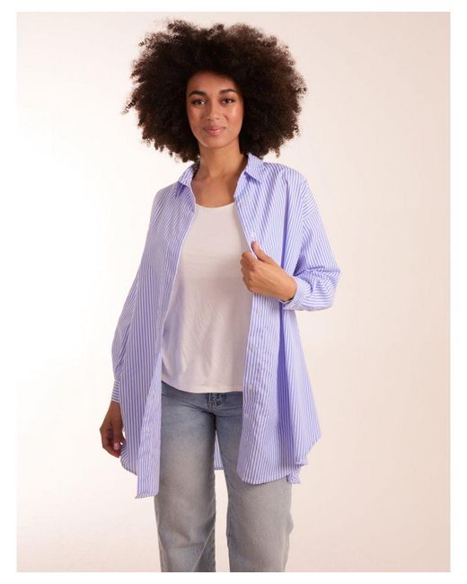 Blue Vanilla Purple Oversized Stripe Shirt