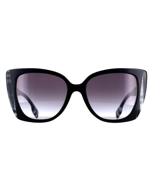Burberry Black Cat Eye With Check Gradient Be4393 Meryl