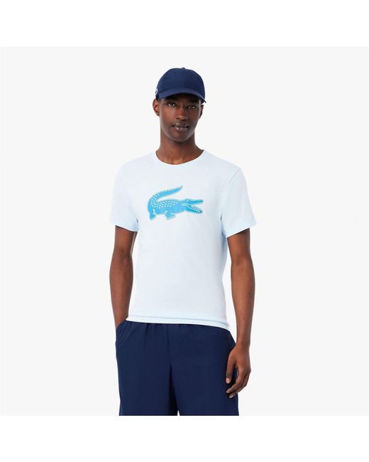 Lacoste Blue Dry Xxl Logo Sport T Shirt for men