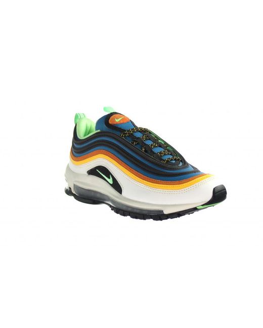Nike Blue Air Max 97 Lace-Up Synthetic Trainers Cz7868 300 for men