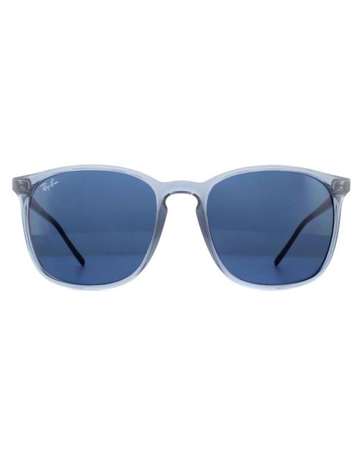 Ray-Ban Blue Square Transparent Gradient Sunglasses for men