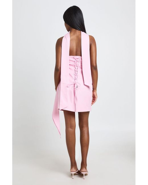 Boohoo Corset Detail Drape Side Structured Mini Dress