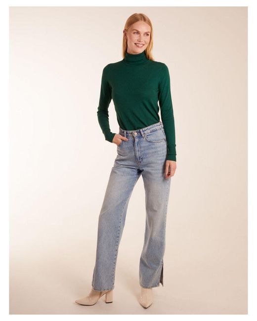 Blue Vanilla Green Roll Neck Jumper