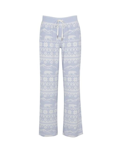 Pj Salvage Blue Snowflake Wide Leg Pant