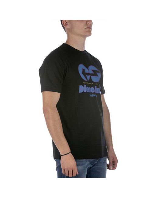 DIESEL Black T-Shirt T-Just E18 Cotton for men