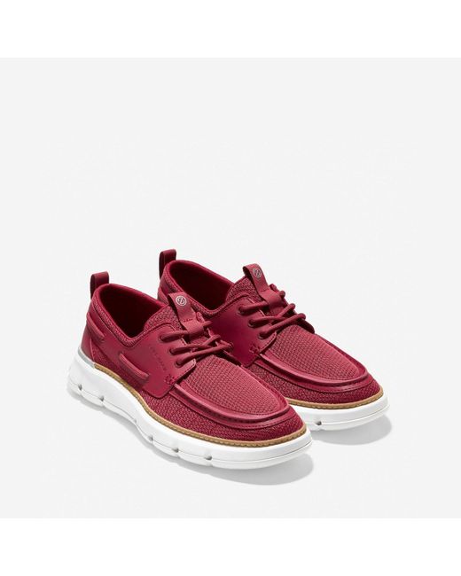 Cole Haan Red 4.Zerogrand Regatta Nylon Boat Shoes for men