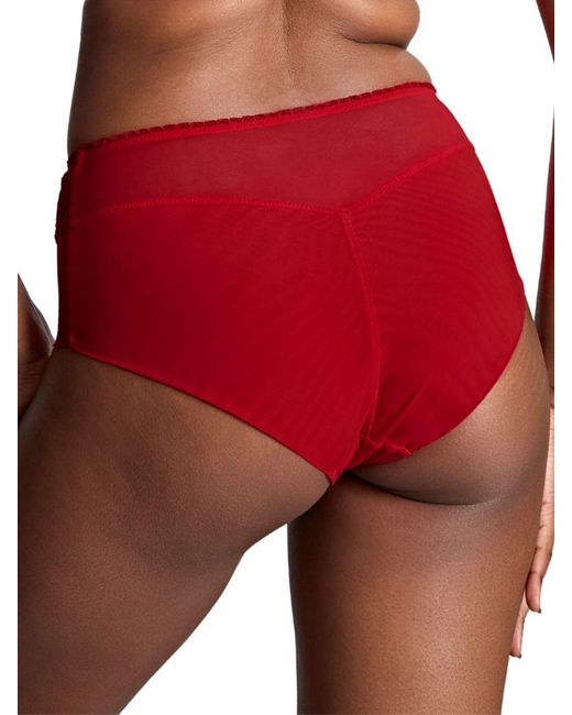 Panache Red Tango Lace Deep Brief Scarlet