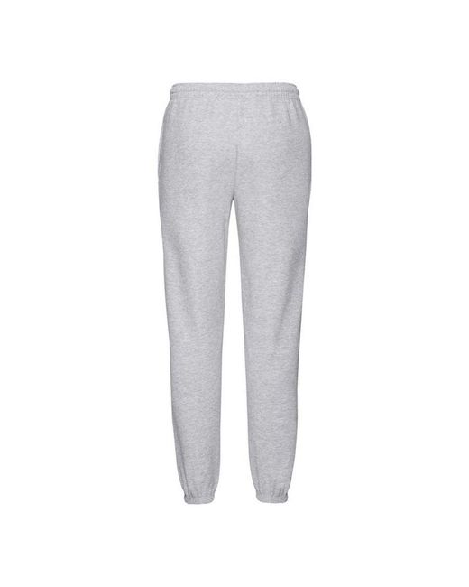 Fruit Of The Loom Gray Classic Elasticated Hem Jogging Bottoms (Heather) for men