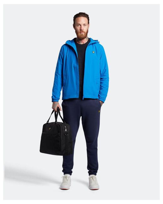 Lyle & Scott Blue Zip Through Hooded Jacket for men