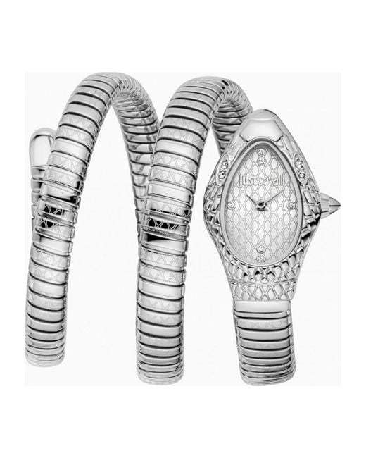 Just Cavalli White Jc1L374M1015 Ladies Snake Watch