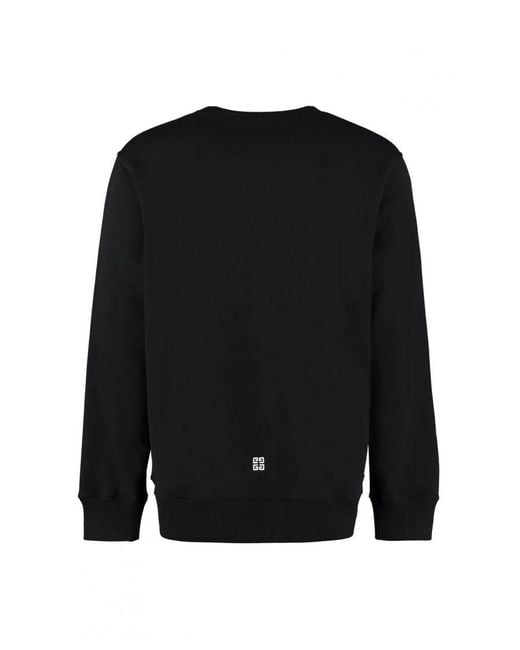 Givenchy Black Embroidered Logo Crewneck Sweatshirt for men
