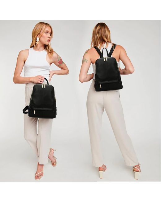 Woodland Leathers Black Fashion Backpack With Anti Theft Zipper