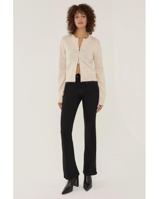 Hiccup Natural Zippered Knit Cardigan