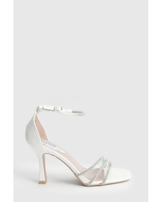 Oasis White Magnolia Diamante Strappy High Heel Sandals