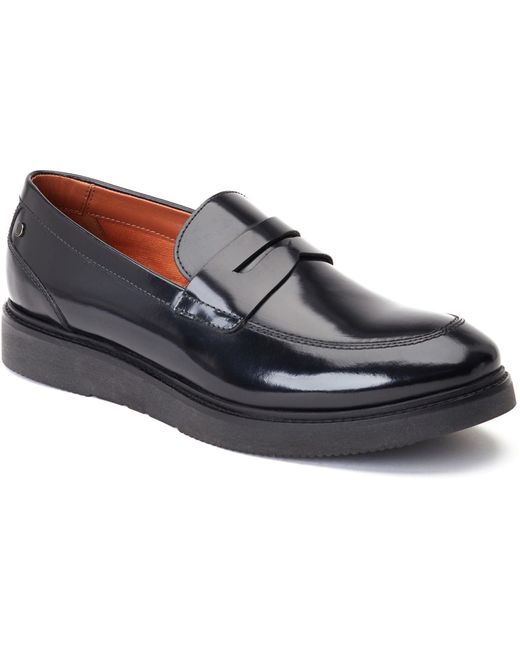 Base London Blue Sid Leather Loafers for men