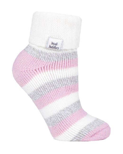 Heat Holders Pink Ladies Extra Fluffy Bed Socks For Lounging Around